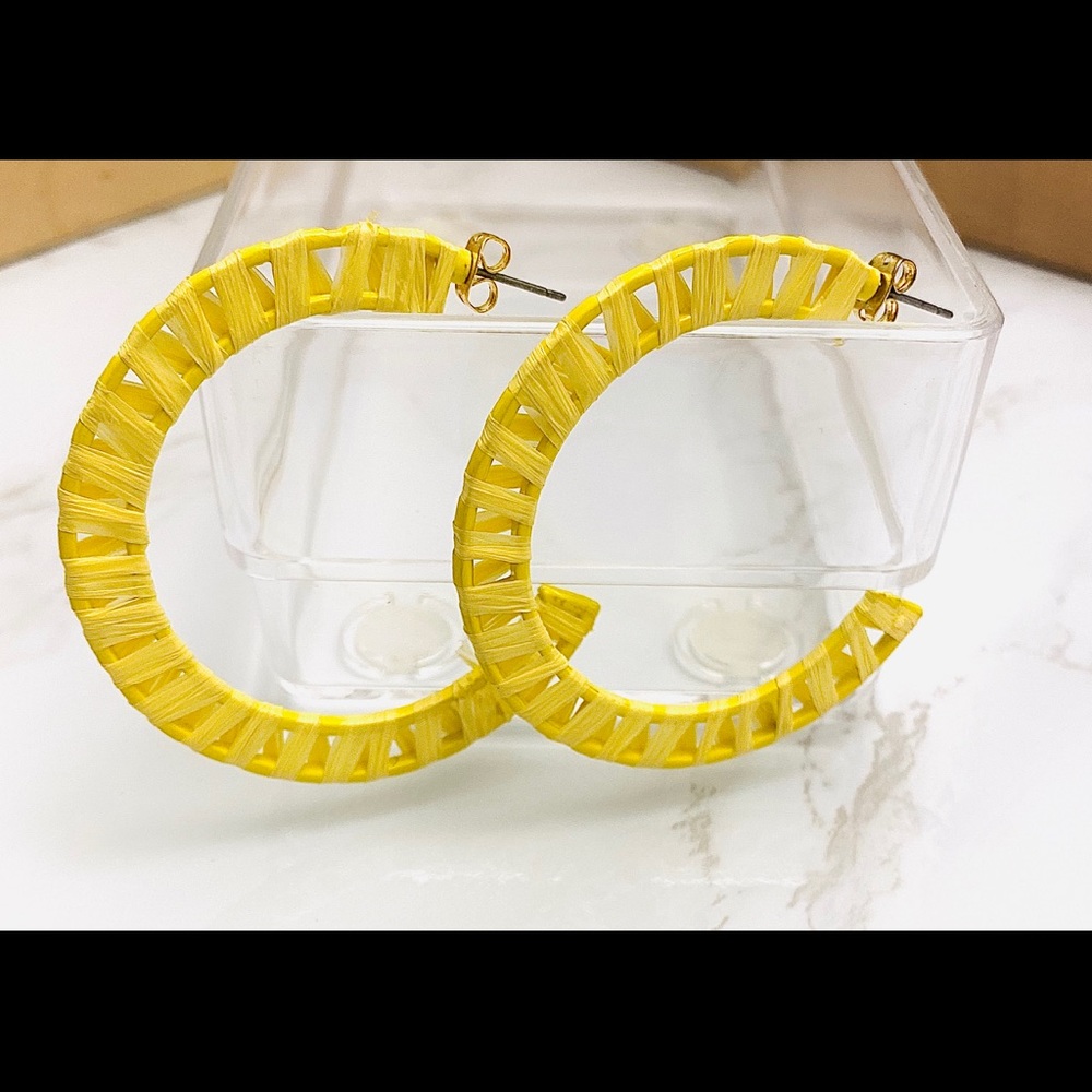 Bold & Bright Raffia Earring Set - Picture 4 of 5